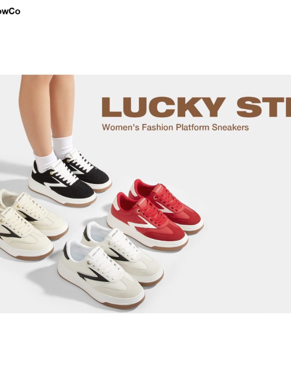 Women Platform Sneakers Retro Chunky Lace-Up Walking Shoes - Picture 6 of 6